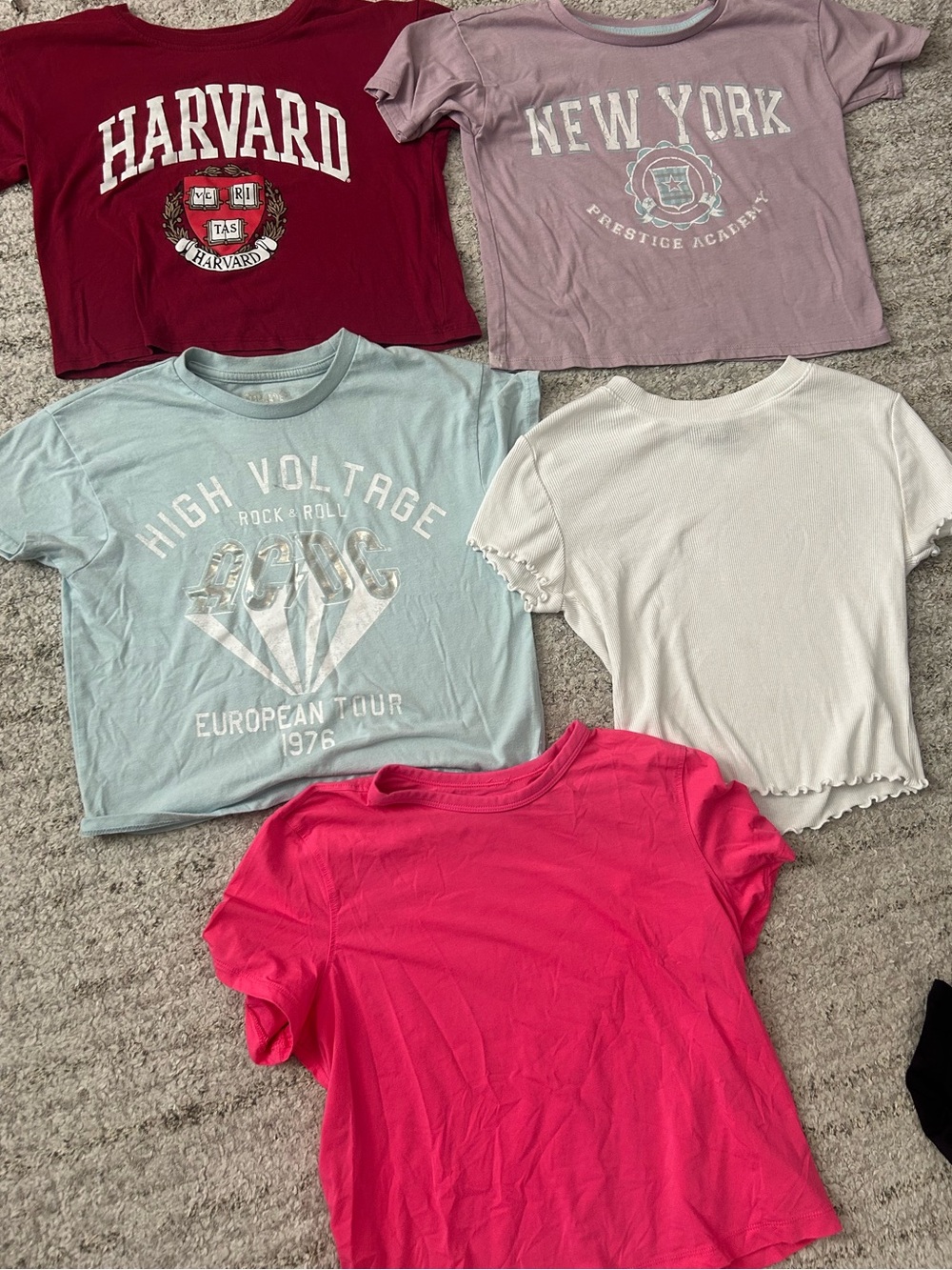 Mixed Brands Girls Graphic & Solid Crop Tops Size 8.  WONDER NATION AMAZON TARGE